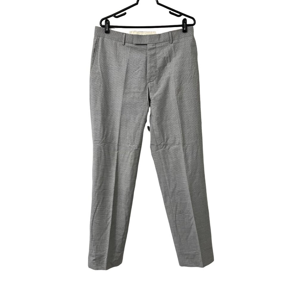 Hugo Boss James Brown Mens Gray Micro Plaid Wool Stretch Dress Pants Size 34
